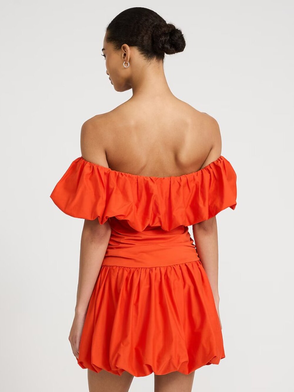 π Express Drop Waist Bubble Hem Mini Dress Orange XL - Picture 3 of 5